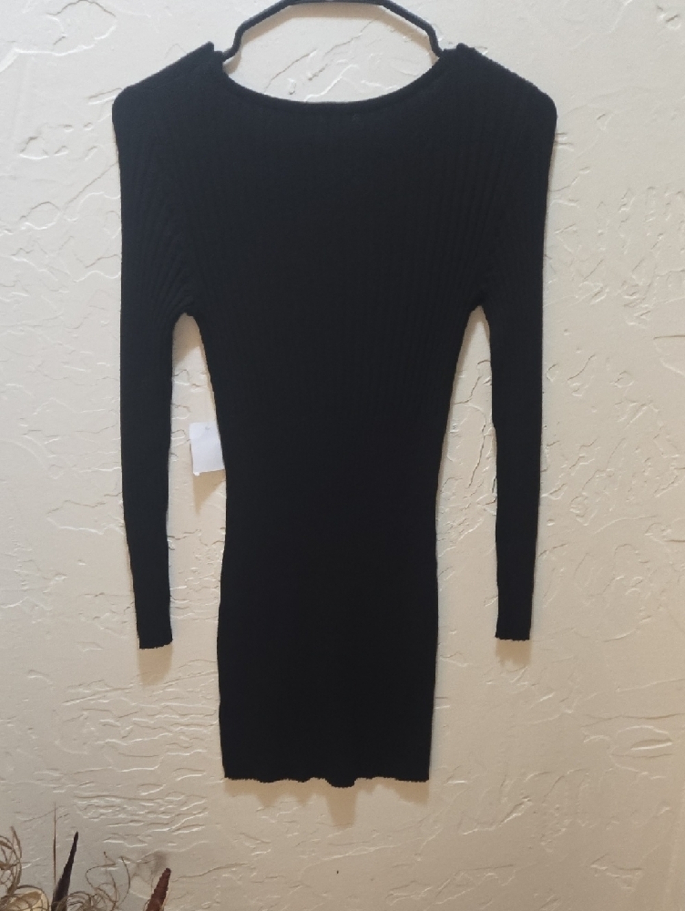 Charlotte Russe Black Ribbed Zip-Front Bodycon Mini Dress - Picture 3 of 7